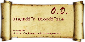 Olajkár Dionízia névjegykártya